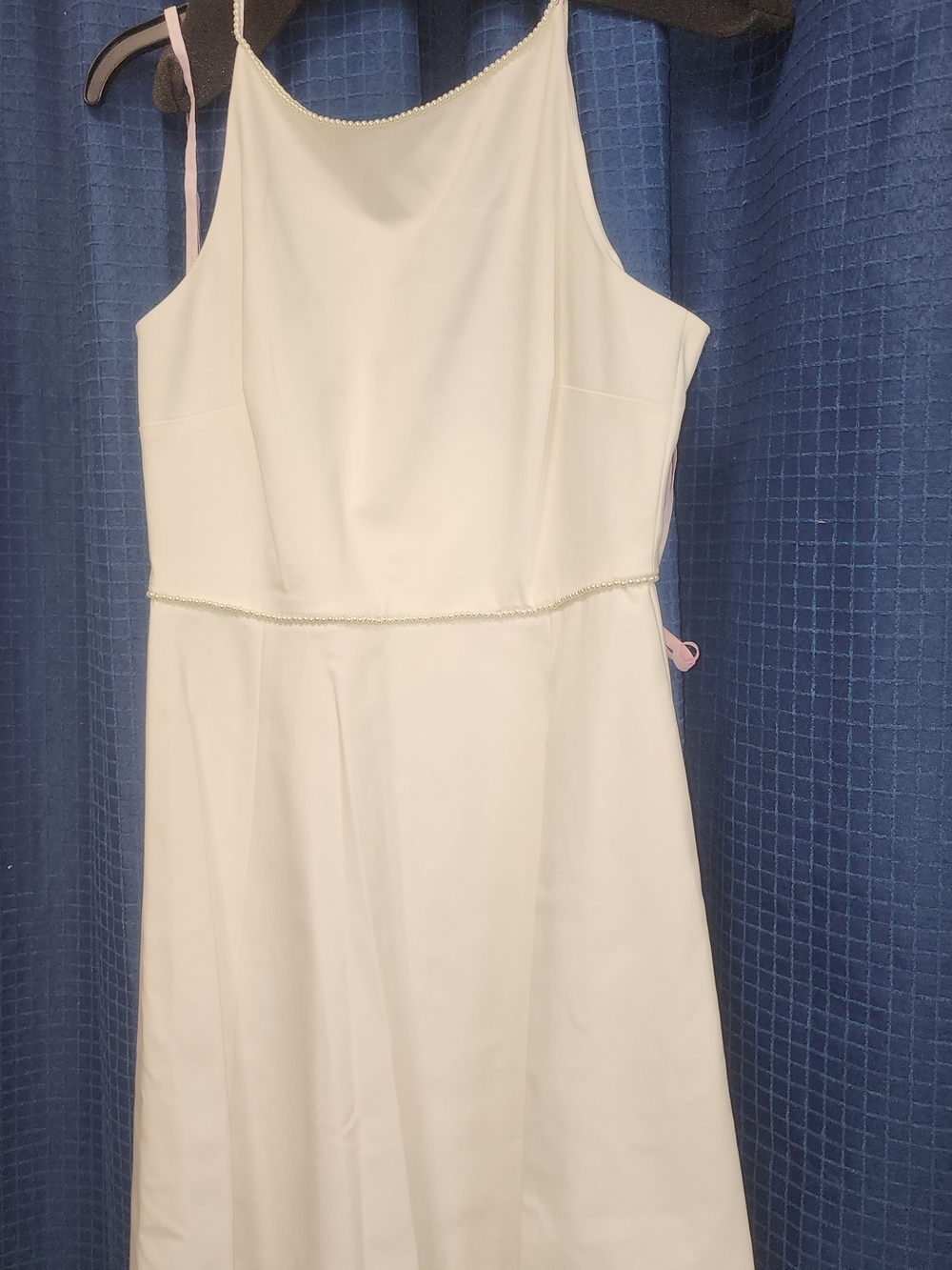 kate spade Cream Sleeveless A-Line Wedding Dress with Pearl Trim